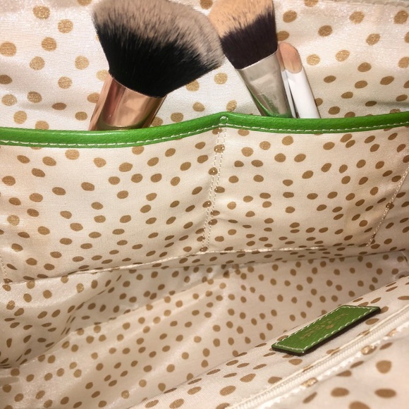 Vintage Kate Spade New York Wellesley Rachelle Apple Green Leather Satchel Large - Picture 8 of 13